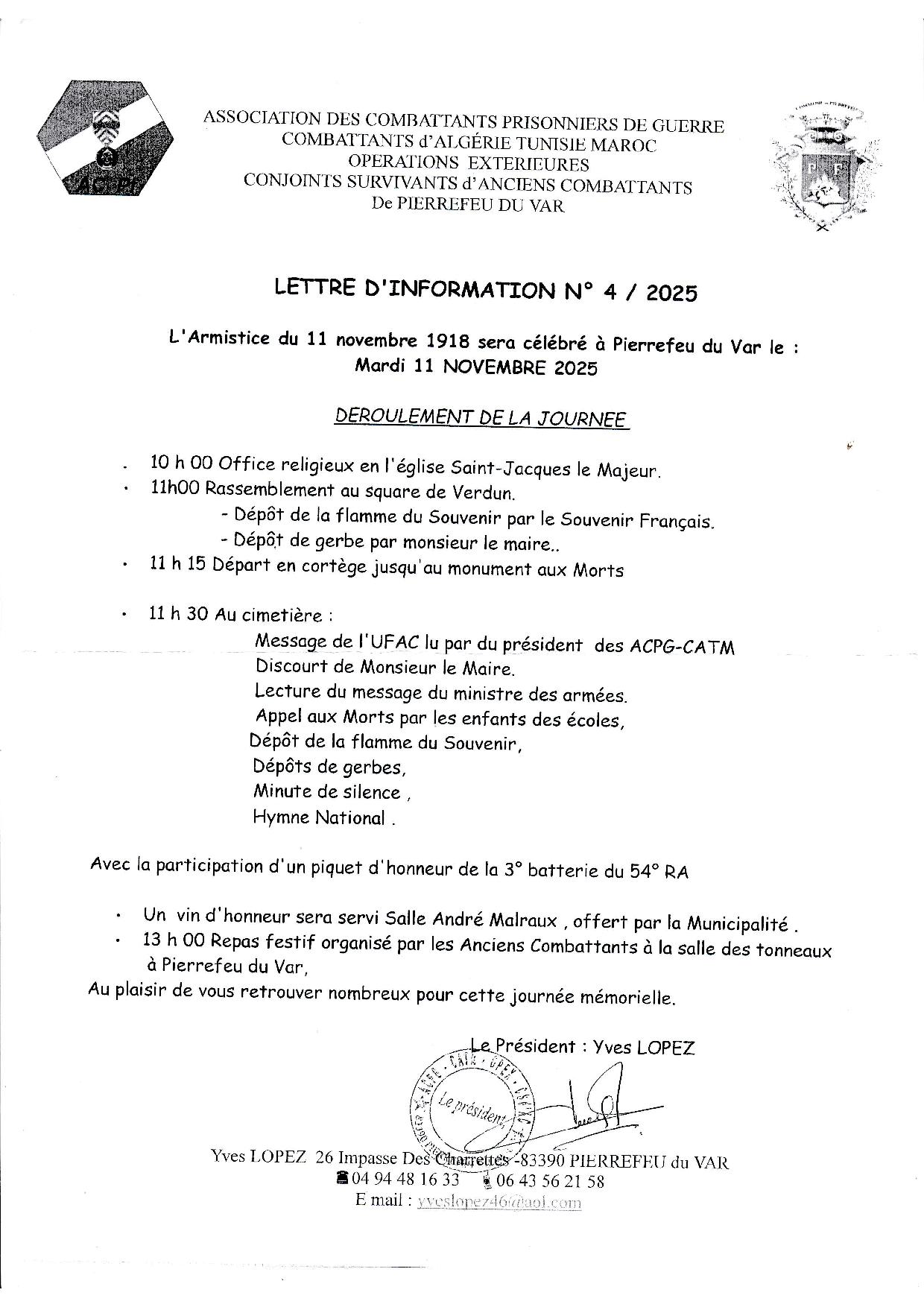 Cérémonie du 11 novembre 2025